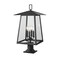 Z-Lite Rainer 4 Light Outdoor Pier Mounted Fixture, 13.5in. W x 26.25in. H, Black 5015PHBR-533PM-BK - alternate 1